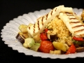 Couscous cu legume coapte si branza la gratar