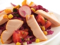 Salata de varza rosie cu piept de pui afumat