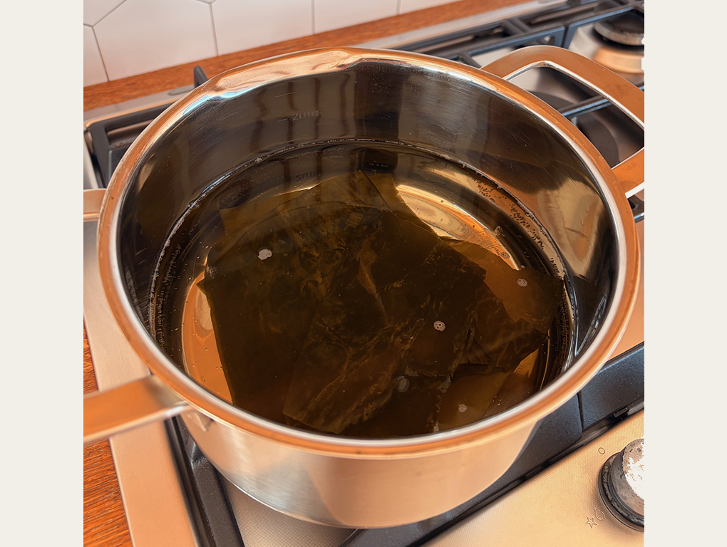 Kombu en agua