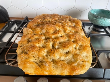 Focaccia sin amasar con or&eacute;gano