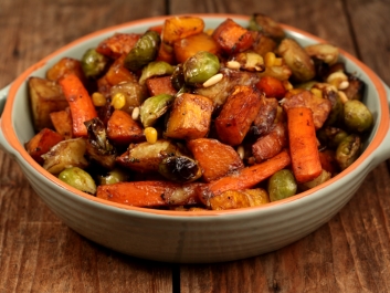 Verduras al horno con crema de vinagre bals&aacute;mico