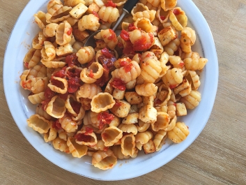Pasta with Tomato Sauce and Halloumi