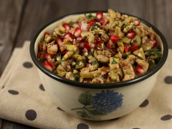 Green Olive, Walnut and Pomegranate Salad