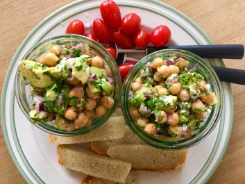 Chickpea Salad with Avocado and Goat Cheese