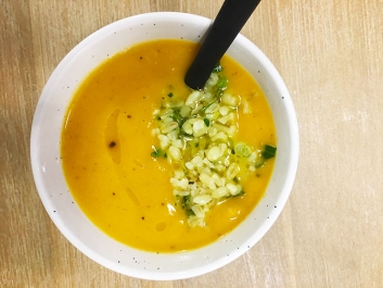 Crema de calabaza con bulgur