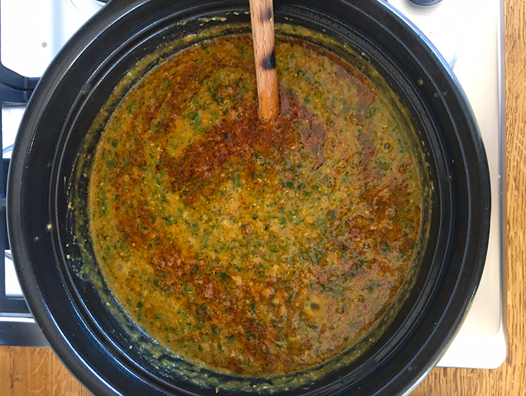 Curry de linte cu spanac