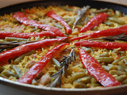 Reteta Paella valenciana (Orez cu pui)