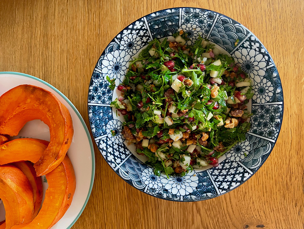 Reteta Tabbouleh cu mere, pere si nuca